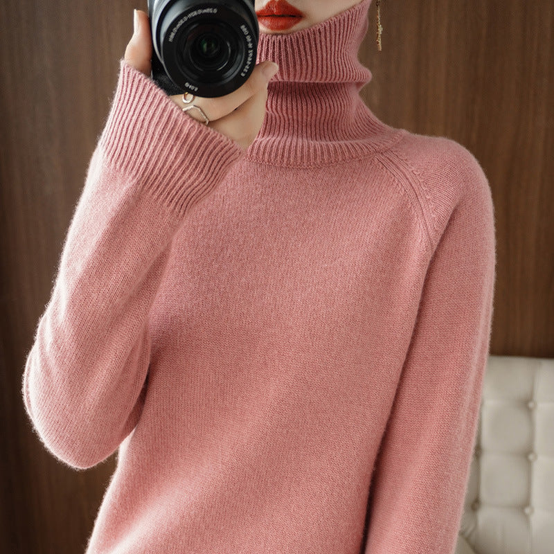 Damen Rollkragenpullover aus weichem Wollmix mit verlängerten Bündchen Shop Nory