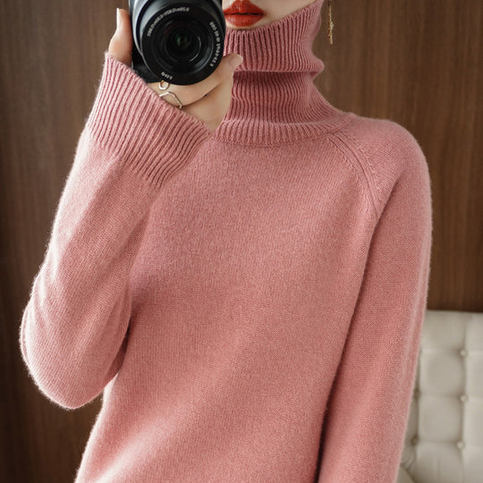Damen Rollkragenpullover aus weichem Wollmix mit verlängerten Bündchen Shop Nory