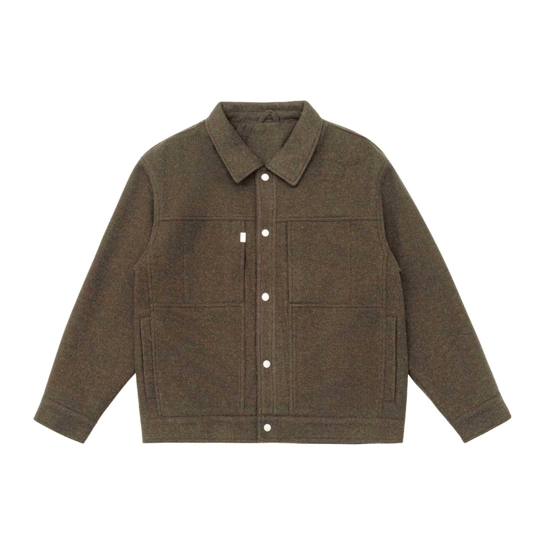 Herren Boxy-Wollmix-Blousonjacke mit Druckknopffront und aufgesetzten Pattentaschen Shop Nory