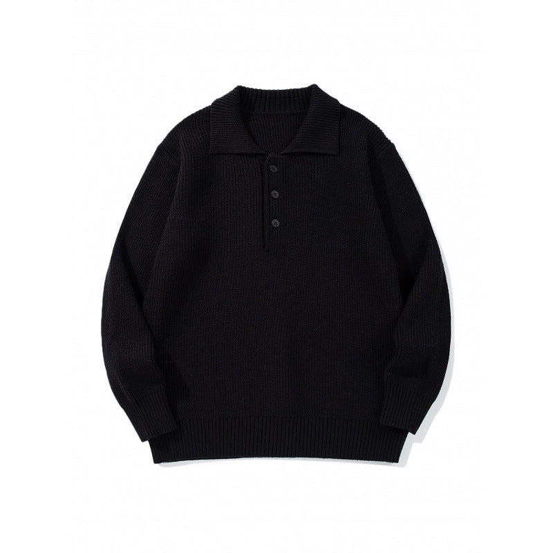 Herren Feinstrick-Polo-Pullover mit Hemdkragen, Knopfleiste und geripptem Saum Shop Nory