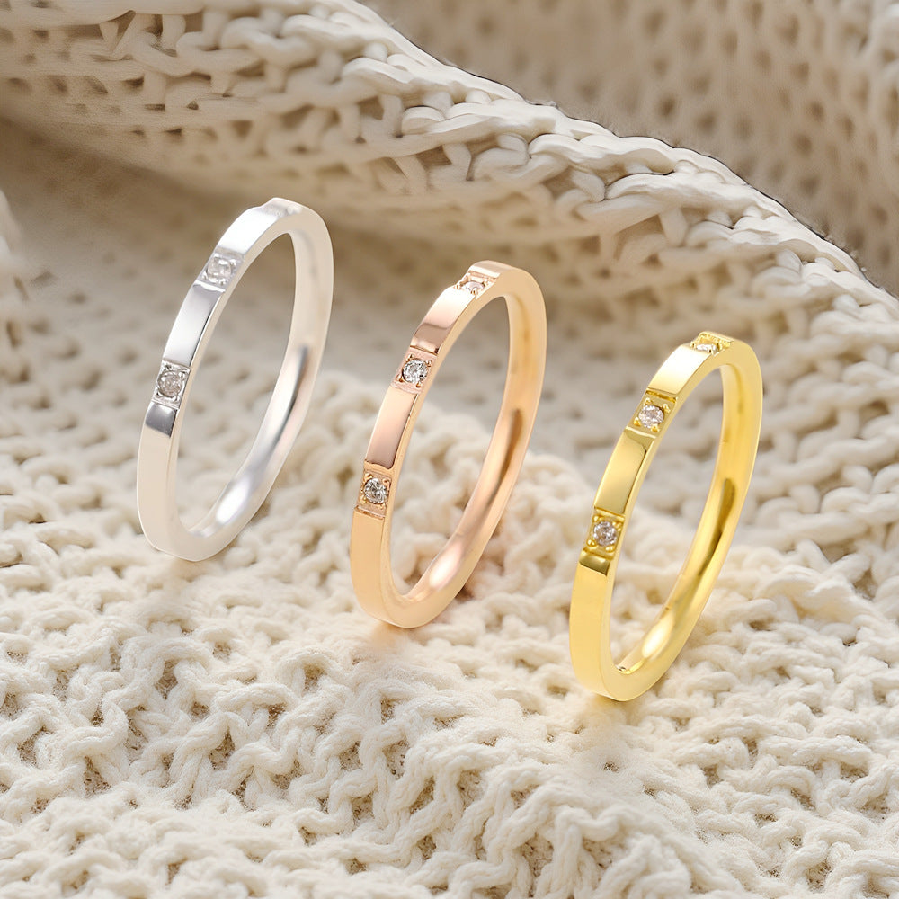 Damen Ring mit elegantem, minimalistischem Design und funkelndem Zirkonia Shop Nory