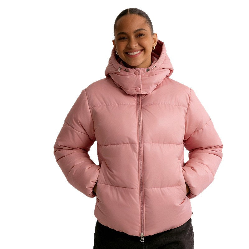 Damen Stepp-Pufferjacke mit Kapuze, hohem Stehkragen und Zwei-Wege‑Reißverschluss Shop Nory