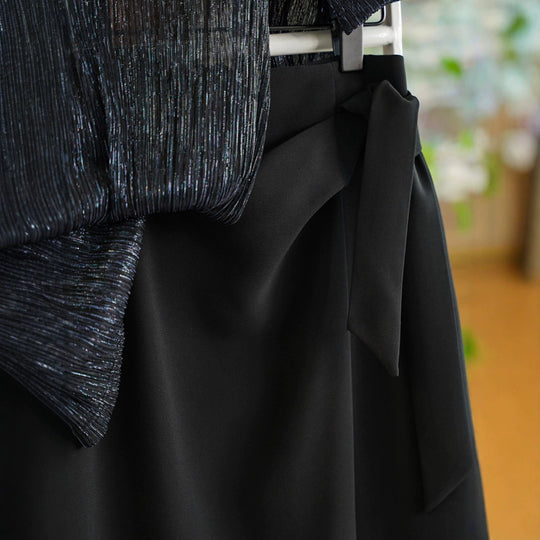 Damen Eleganter Wickelrock mit Taillenbindung Shop Nory