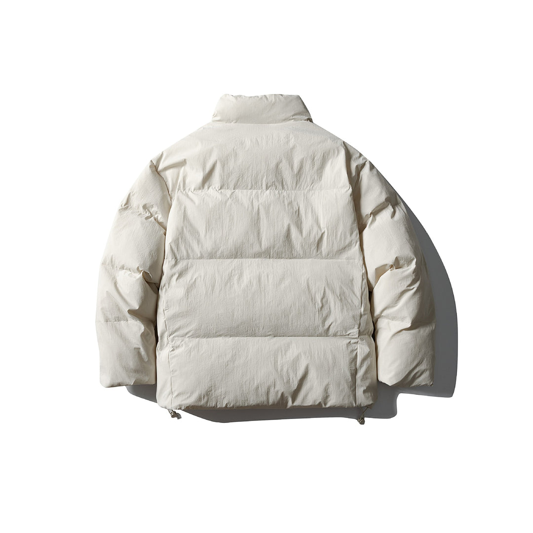 Unisex Kurz geschnittene quadratische Stepp‑Pufferjacke mit hohem Funnel‑Kragen und verstellbarem Saum Shop Nory