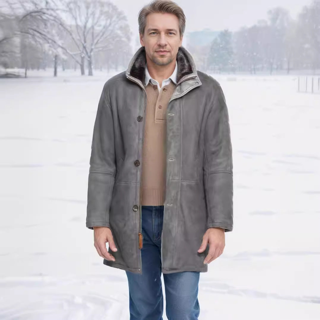 Herren Mantel im Fieldcoat‑Style mit Teddykragen und Zweiwege-Reißverschluss Shop Nory