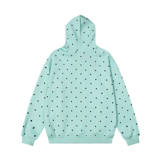 Damen Kapuzenpullover mit Polka-Dot, musikalischem Notenprint und Kängurutasche Shop Nory