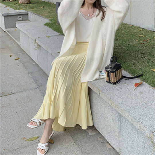 Damen Eleganter, plissierter Maxi-Rock Shop Nory