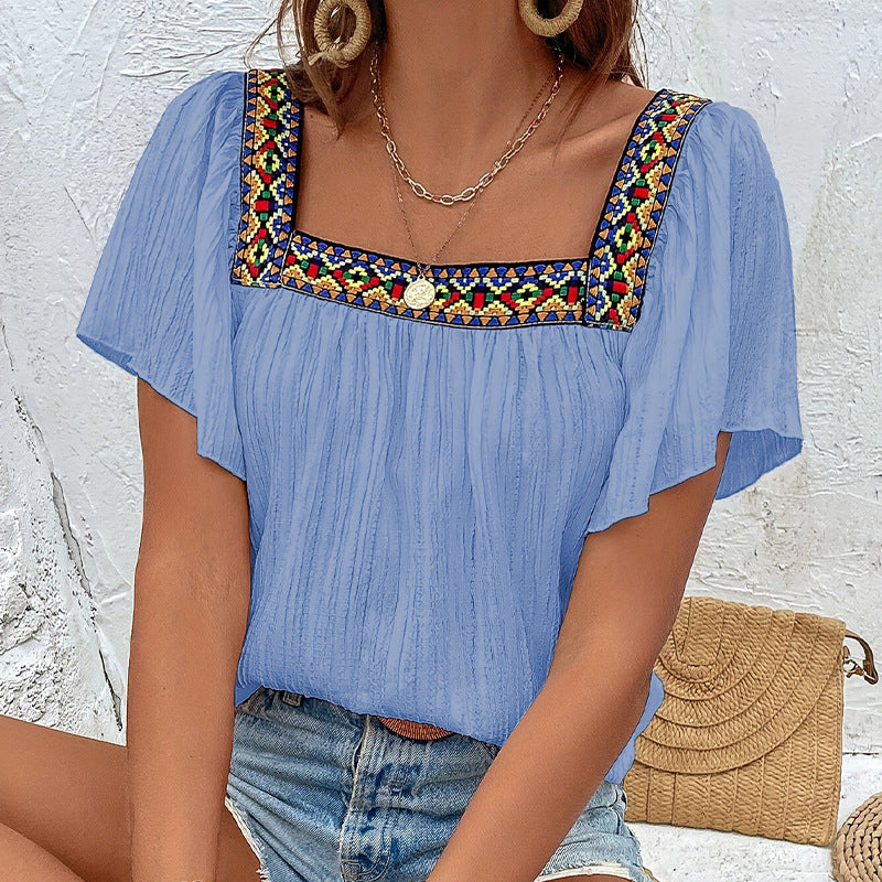 Damen Luftige Sommerbluse mit Stickereien