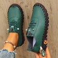 Damen Freizeit-Leder-Sneaker mit elastischen Schnürsenkeln und rutschfester Sohle