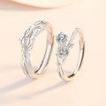 Damen Verlobungsring Set mit kunstvollem Blumen-Design und funkelnden Zirkonia Shop Nory