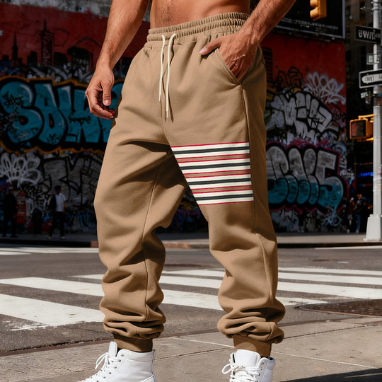Herren Relaxed-Fit Jogginghose mit seitlicher Streifenapplikation, Kordelzug & gerippten Bündchen Shop Nory