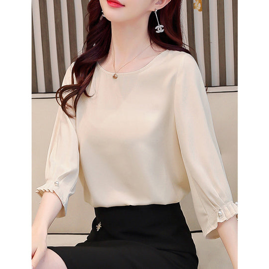 Damen Elegante Bluse mit Puffärmeln Shop Nory
