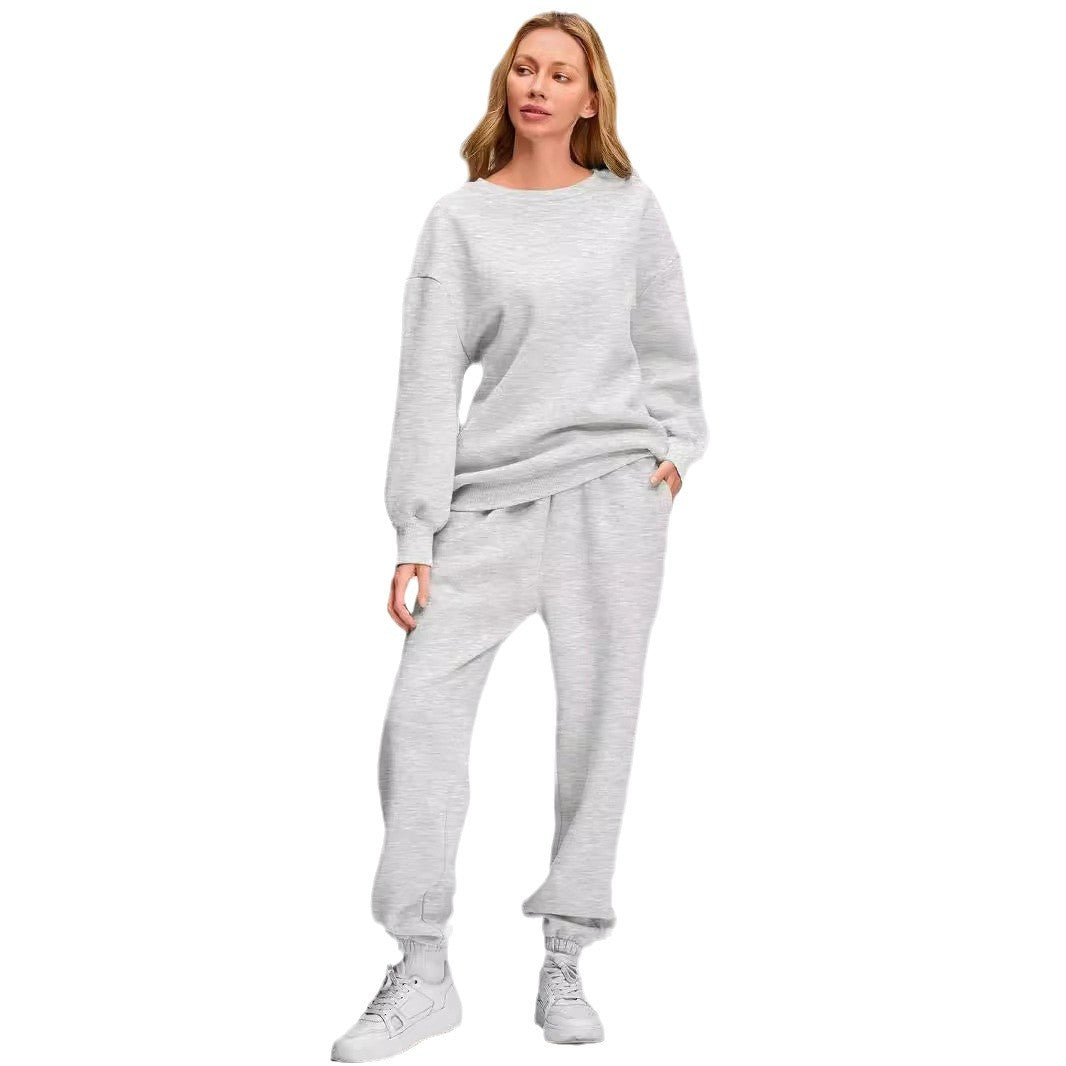 Damen nan Relaxed-Loungewear-Set mit Oversize Rundhals-Sweatshirt und taillierter High-Waist Jogginghose aus French Terry Shop Nory