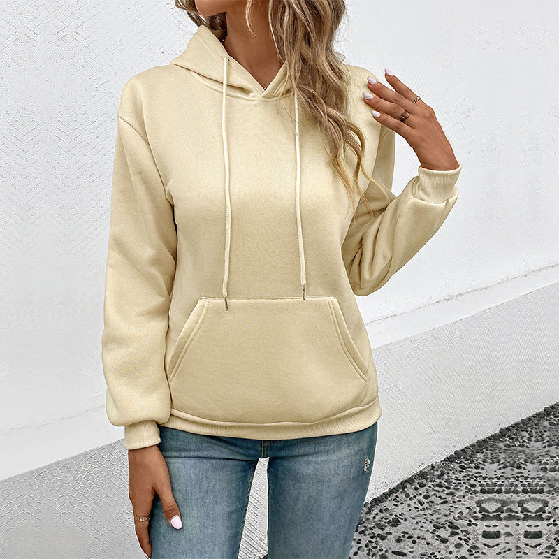 Damen Klassischer Kapuzenpullover mit Kängurutasche und schmaler Bündchenpassform Shop Nory