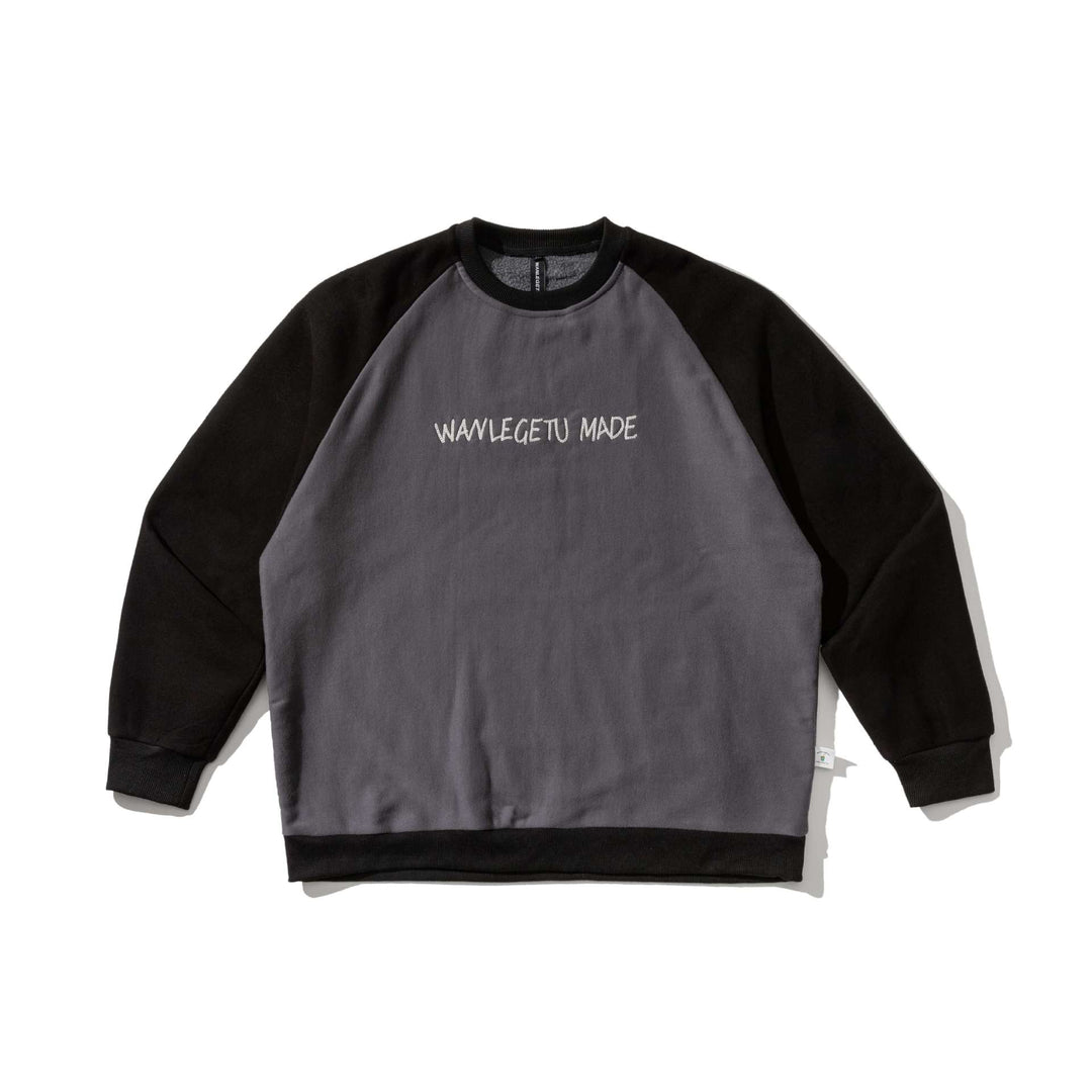 Herren Raglan-Sweatshirt mit gesticktem Logo und Kontrastärmeln aus leichtem Frottee Shop Nory