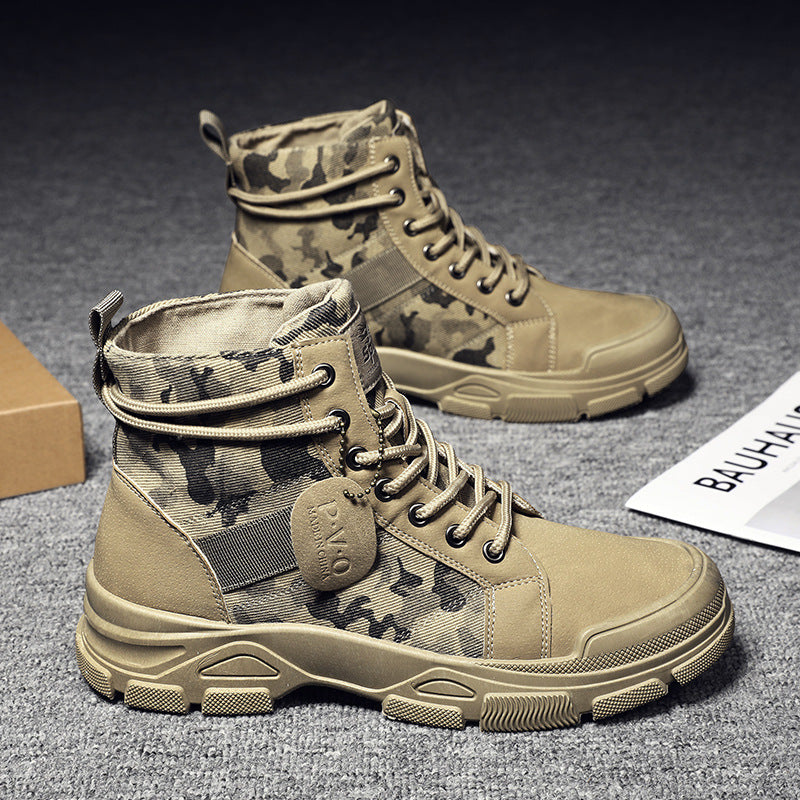 Damen Hohe Sneaker im modernen Camouflage-Stil mit robustem Sohlenprofil