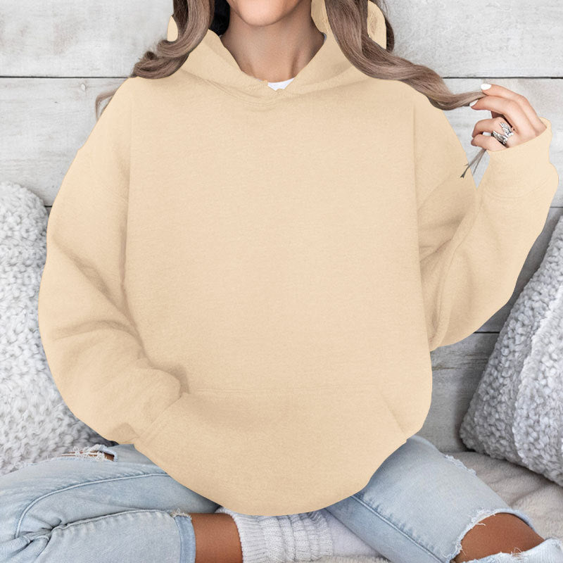Damen Oversize-Kapuzenpullover im Cozy-Stil mit Kängurutasche und gerundetem Saum Shop Nory