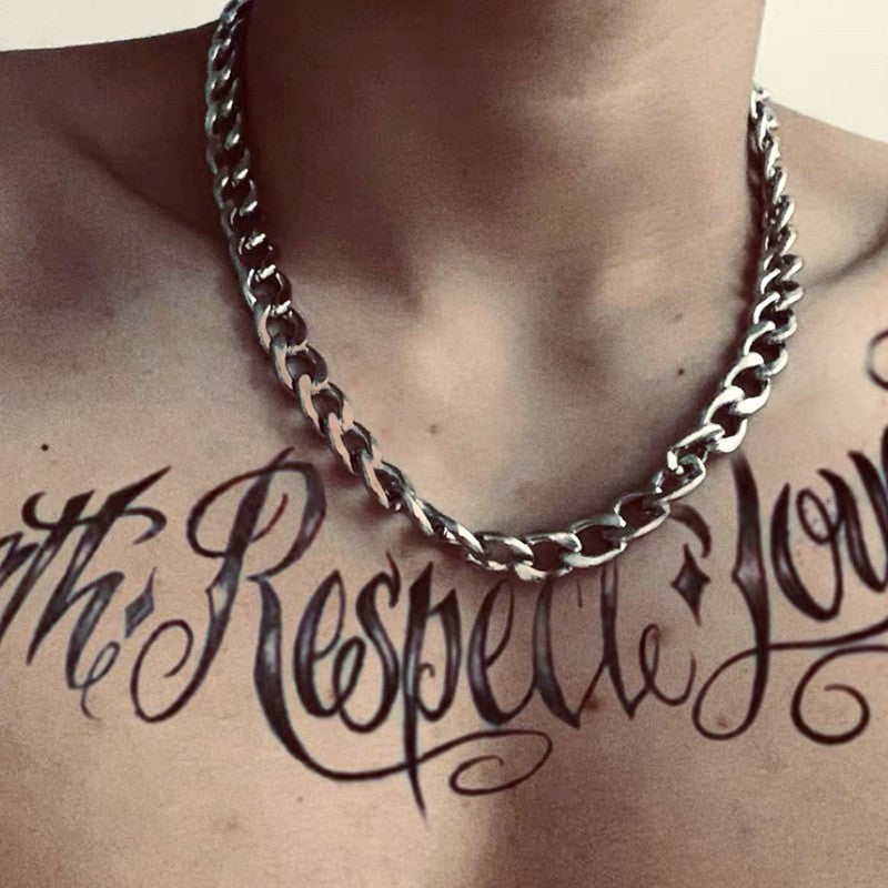 Damen Edelstahl-Halskette mit massivem Gliederdesign Shop Nory