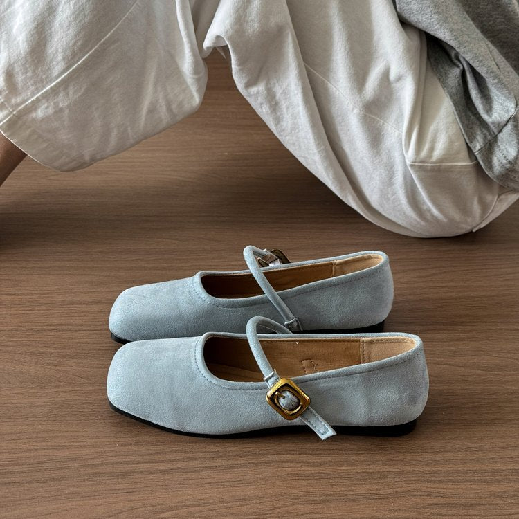 Damen elegante Mary Jane Ballerinas mit modischem Riemchen und komfortablem Fußbett Shopnory