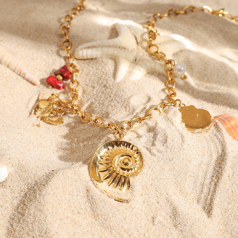 Damen charmante Kette mit maritimem Anhänger Shop Nory
