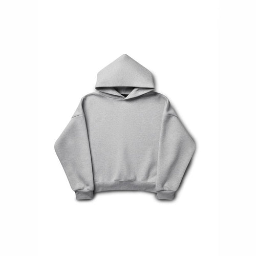 Unisex minimalistischer Kapuzenpullover ohne Kängurutasche mit überschnittener Schulter und geripptem Saum Shop Nory