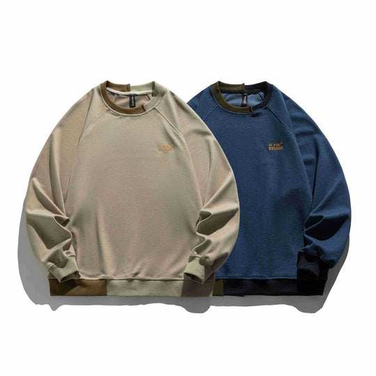 Herren Komfortabler Baumwoll-Sweatshirt mit Kontrastbündchen und Sticklogo Shop Nory