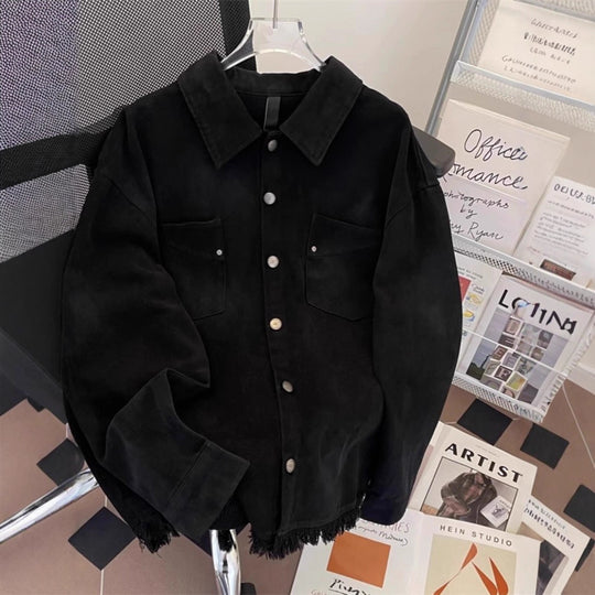 Damen Urbane Oversized Jacke mit kreativem Schriftzug Shop Nory