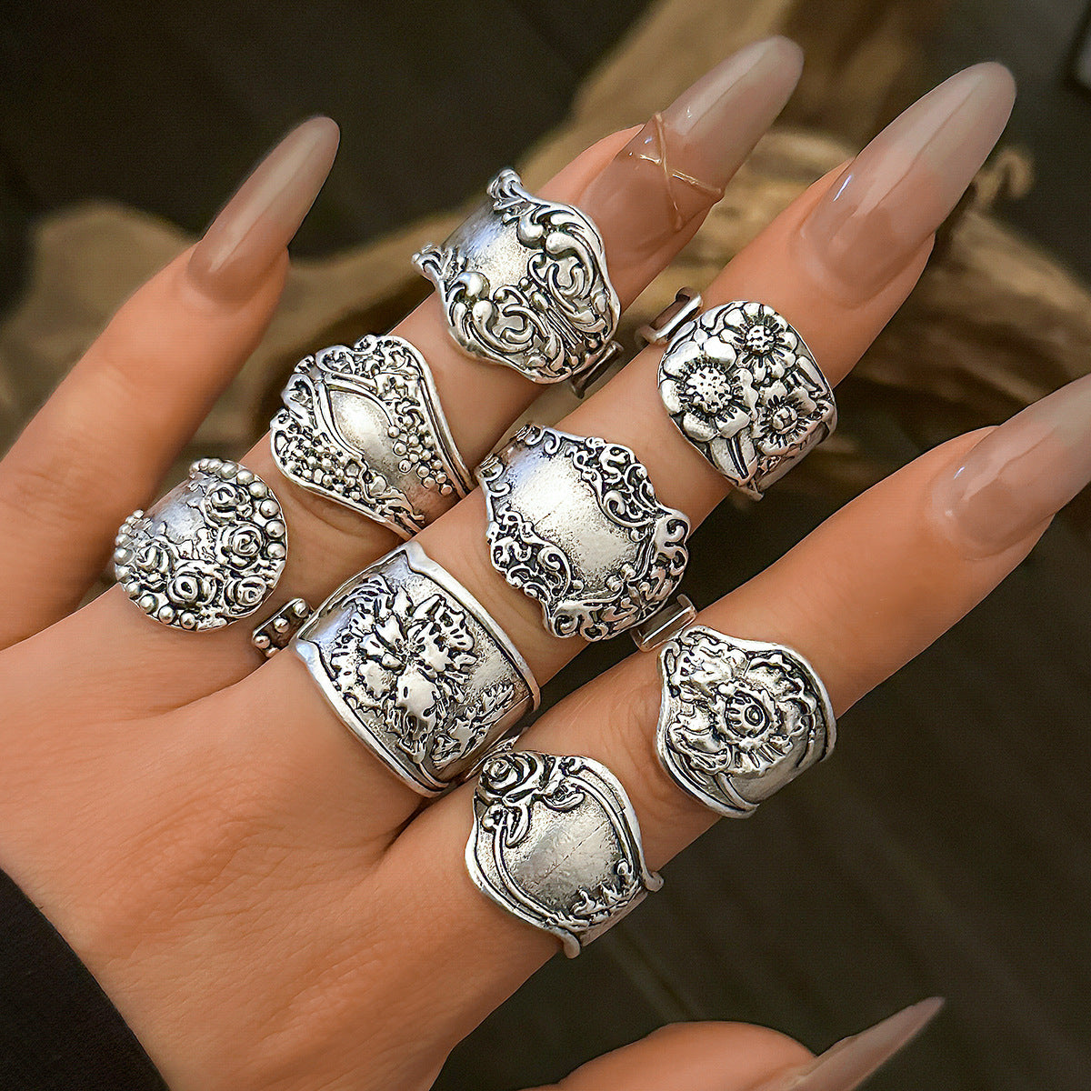Damen Ethnische Handgefertigte Ringe im Set