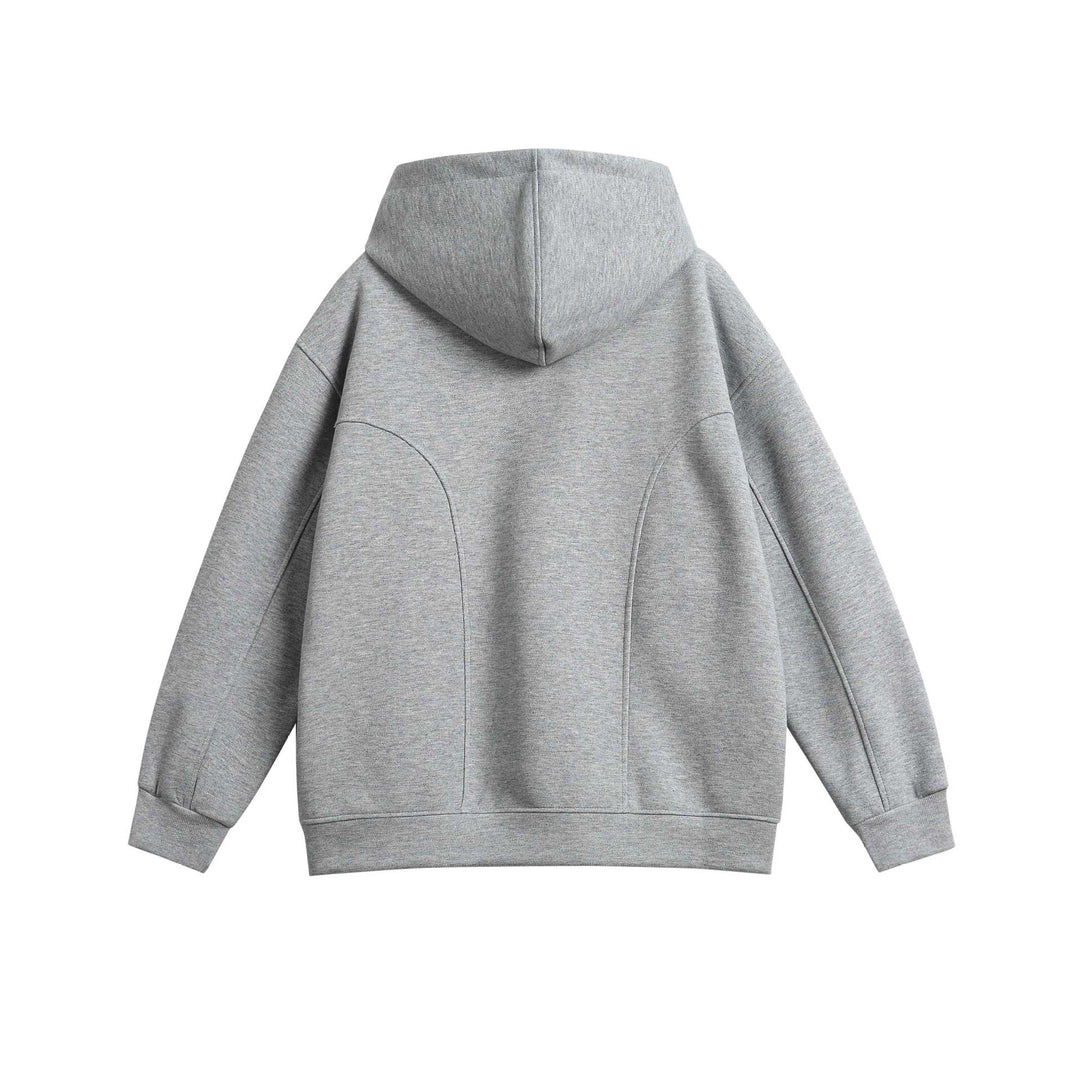 Unisex Oversize Kapuzenpullover mit Druckknopffunnel und Teilungsnähten Shop Nory