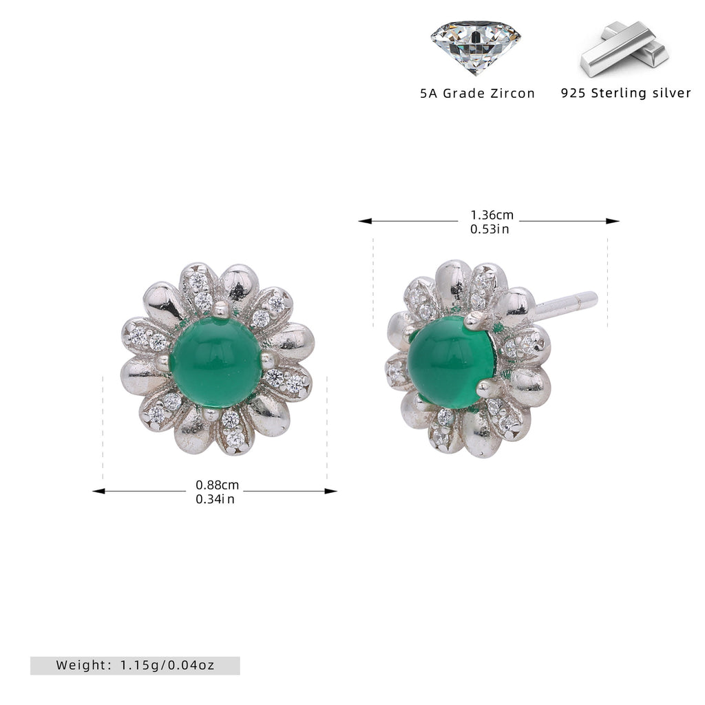 Damen Ohrstecker mit verspieltem Blumenmotiv aus 925 Sterling Silber Shop Nory