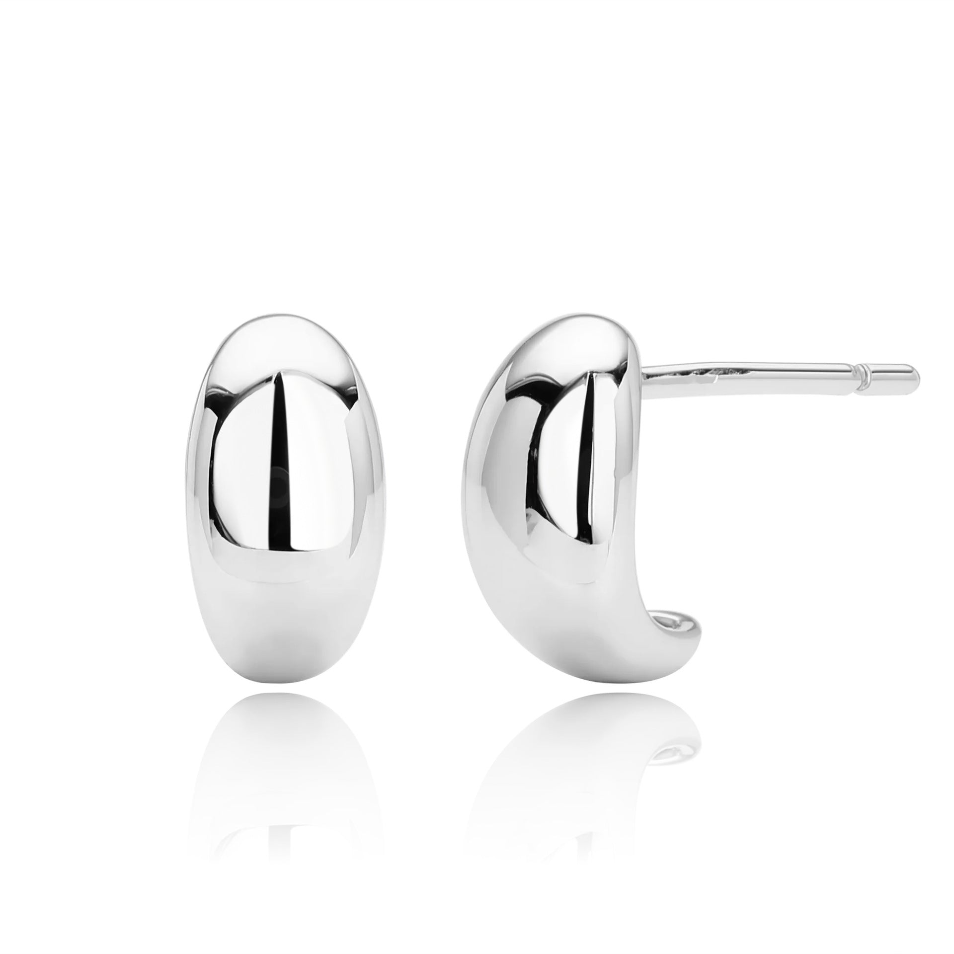 Damen Ohrstecker mit moderner, geschwungener Silhouette aus 925 Sterling Silber Shop Nory