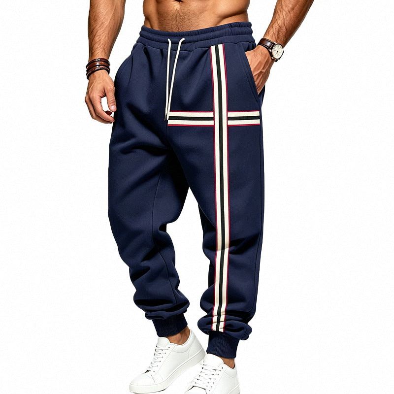 Herren Jogginghose mit kontrastierenden Seiten- und Querstreifen Shop Nory