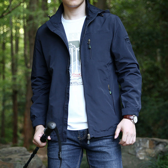 Herren Winddichte Softshell-Thermojacke mit Fleece-Innenfutter und Kapuze Shop Nory