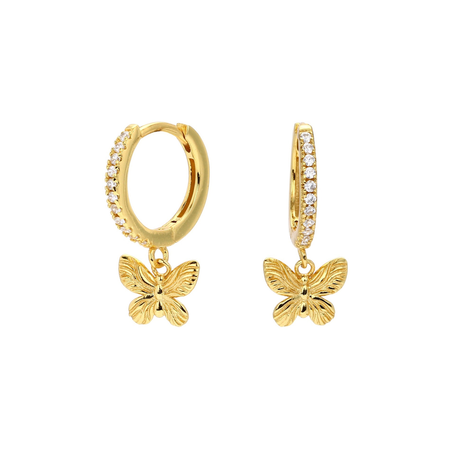 Damen Ohrhänger mit filigranem Schmetterlingsanhänger aus 925 Sterling Silber Shop Nory