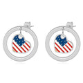 Damen Ohrringe mit Herz-Design und patriotischem Motiv Shop Nory
