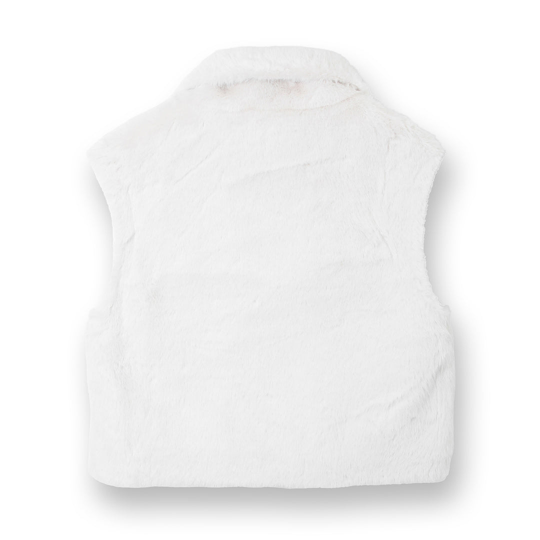 Damen Ärmellose Kunstfell‑Weste mit Stehkragen, Reißverschluss und Pattentaschen Shop Nory