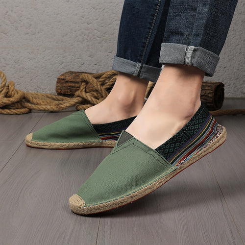 Damen Espadrilles-Slipper aus Canvas mit gewebtem Fersenbereich und geflochtener Jute-Sohle Shop Nory