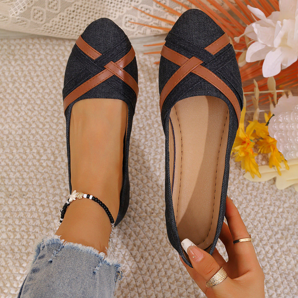 Damen Ballerinas mit eleganten Flecht-Details und hochwertiger Textiloberfläche Shopnory