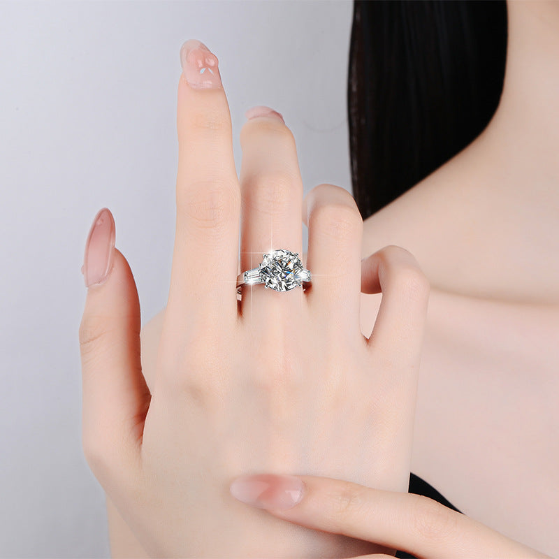 Damen Solitärring mit strahlendem Kristall und eleganten Akzenten Shop Nory