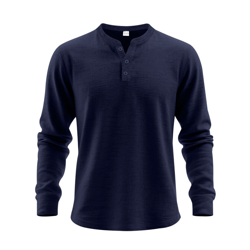 Herren Langarmshirt mit Knopfleiste