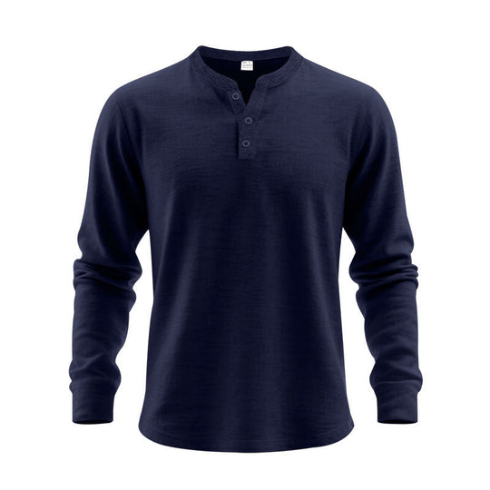 Herren Langarmshirt mit Knopfleiste