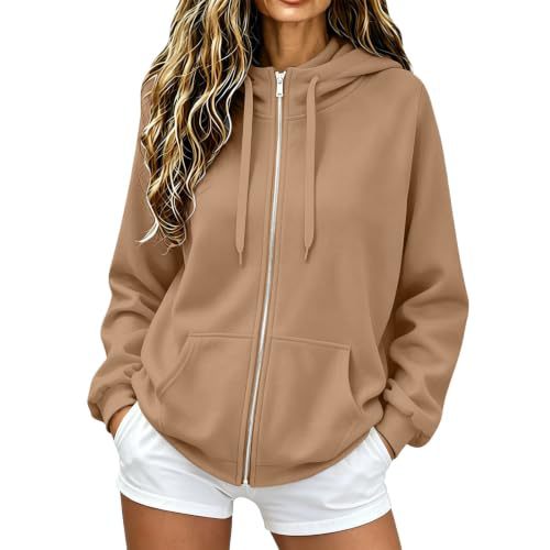 Damen Oversize-Zip-Hoodie aus Microfleece mit Kängurutaschen Shop Nory