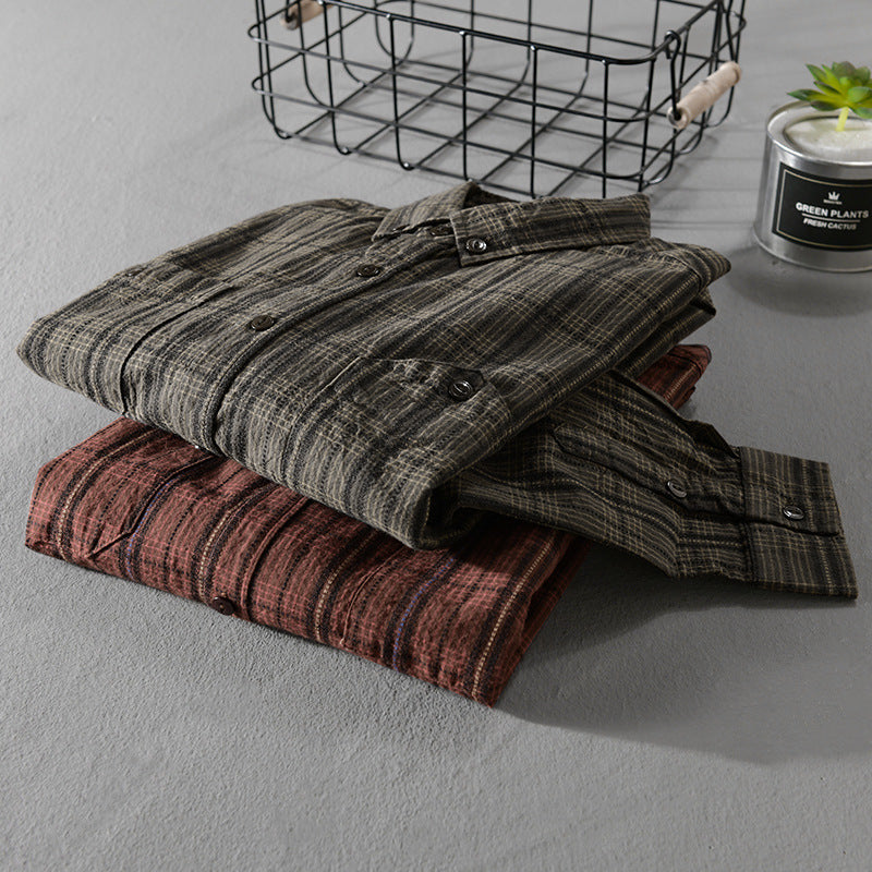Herren Kariertes Flanell-Overshirt mit Button-Down-Kragen und aufgesetzten Brusttaschen Shop Nory