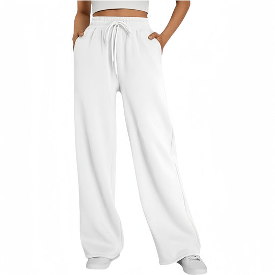 Damen nan Palazzo-Loungehose mit hoher Taille, elastischem Bund, Kordelzug und tiefen Seitentaschen Shop Nory