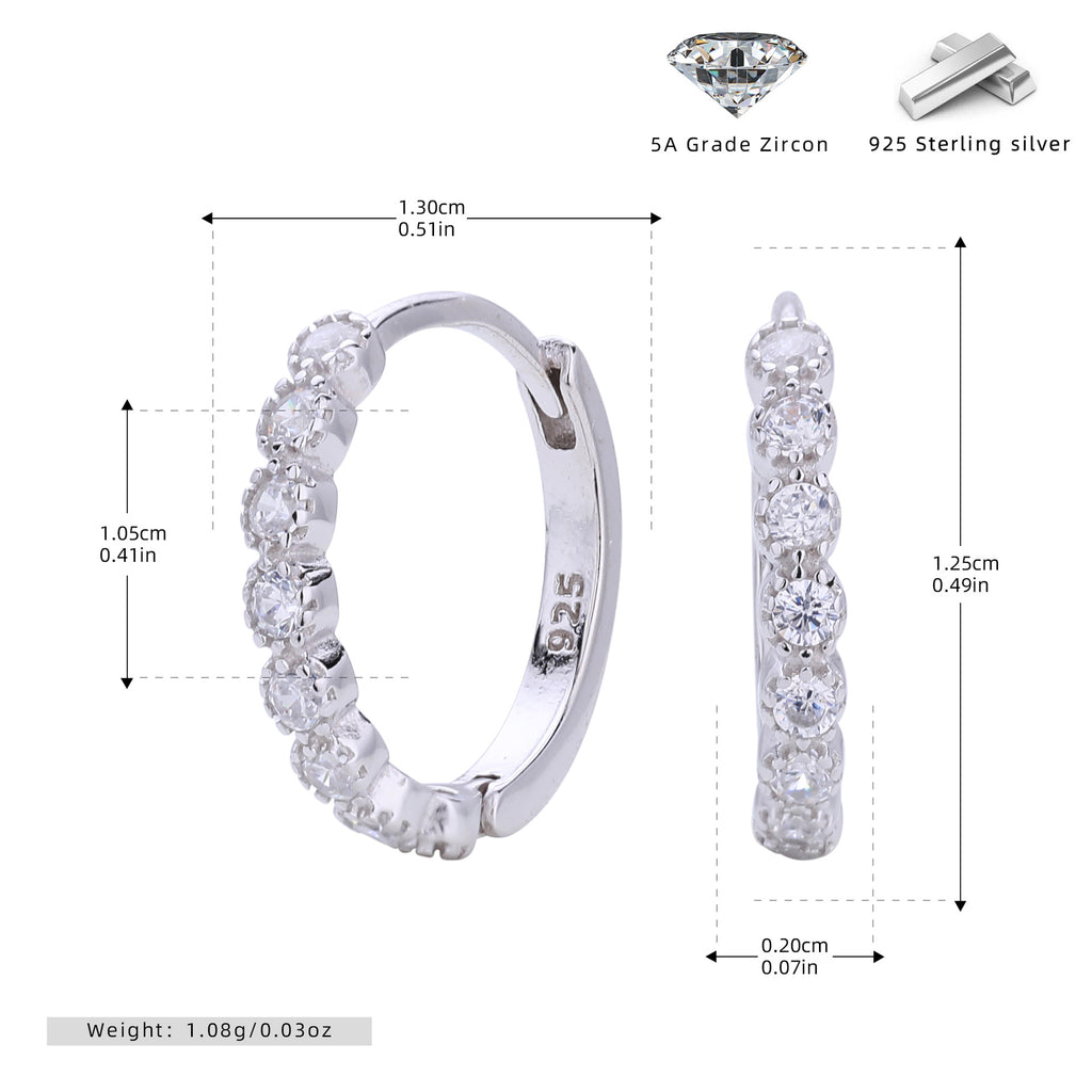 Damen Creolen mit funkelnden Zirkon-Akzenten und hochwertigem 925 Sterling Silber Shop Nory