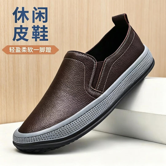 Herren Bequeme Slip-On Sneakers aus Leder Shop Nory