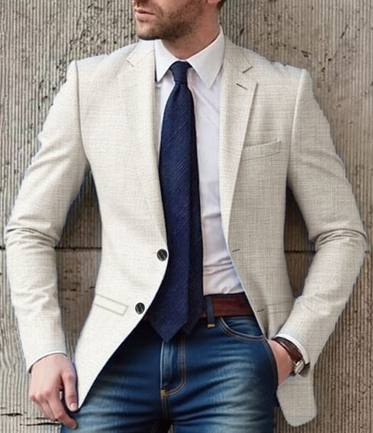 Herren eleganter und strukturierter Blazer mit modischen Details