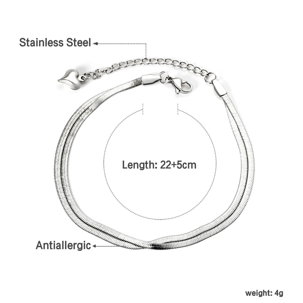 Damen elegante, antiallergische Edelstahlarmband mit verstellbarem Verschluss Shop Nory