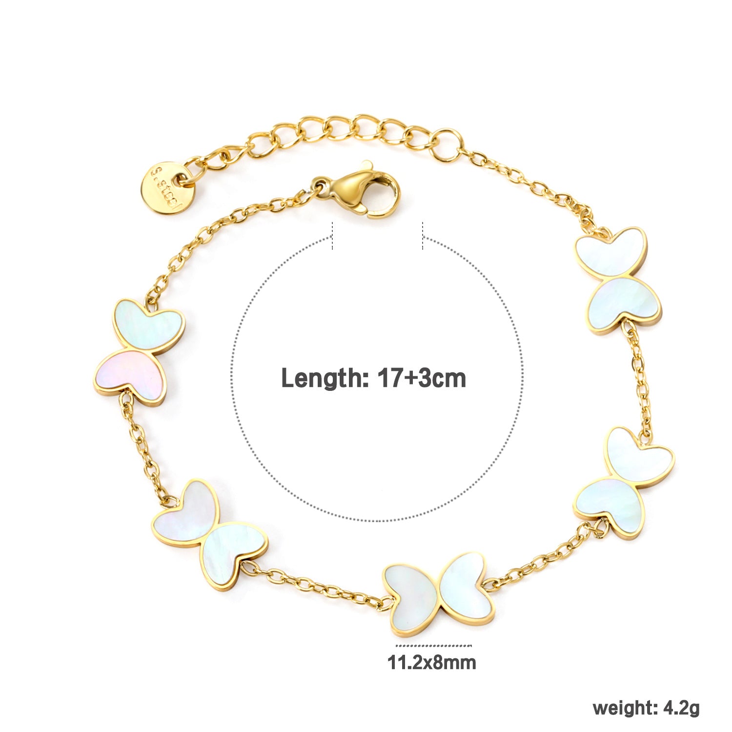 Damen Armband mit filigranen Schmetterlingsanhängern Shop Nory