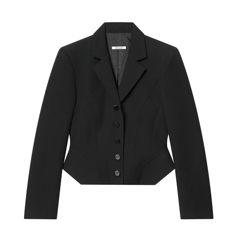 Damen Kurzblazer im Sculpted‑Look mit Wiener Nähten und figurformender Silhouette Shop Nory